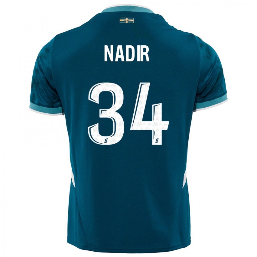 Niño Camiseta Bilal Nadir #34 Azul Turquesa 2ª Equipación 2024/25 La Camisa México