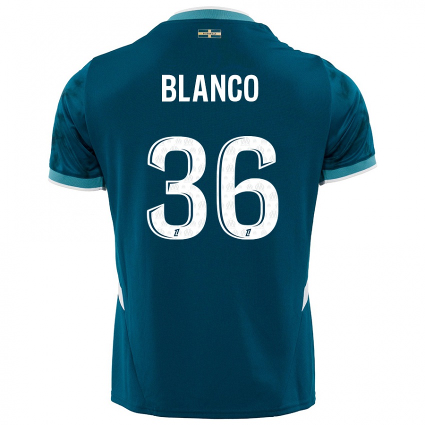 Niño Camiseta Ruben Blanco #36 Azul Turquesa 2ª Equipación 2024/25 La Camisa México