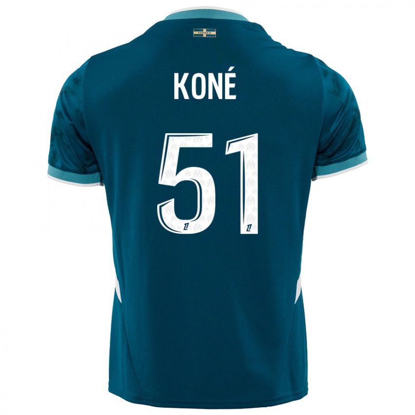 Niño Camiseta Ismaël Koné #51 Azul Turquesa 2ª Equipación 2024/25 La Camisa México