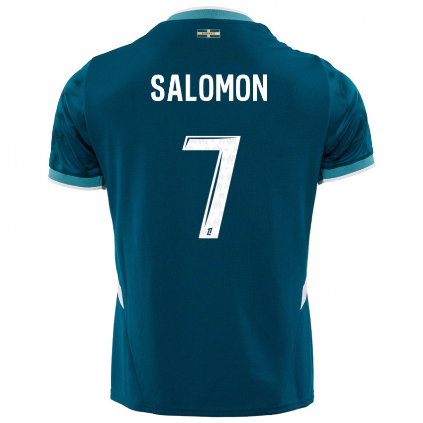 Niño Camiseta Maëva Salomon #7 Azul Turquesa 2ª Equipación 2024/25 La Camisa México