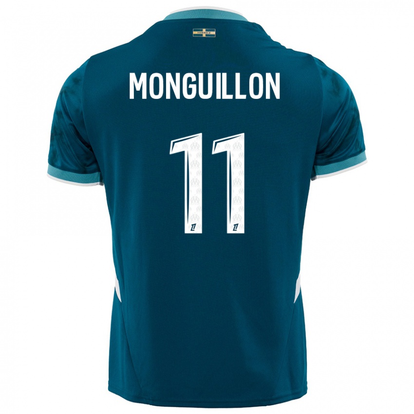 Niño Camiseta Coralie Monguillon #11 Azul Turquesa 2ª Equipación 2024/25 La Camisa México