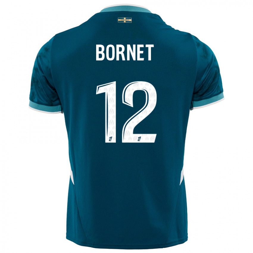 Niño Camiseta Camille Bornet #12 Azul Turquesa 2ª Equipación 2024/25 La Camisa México