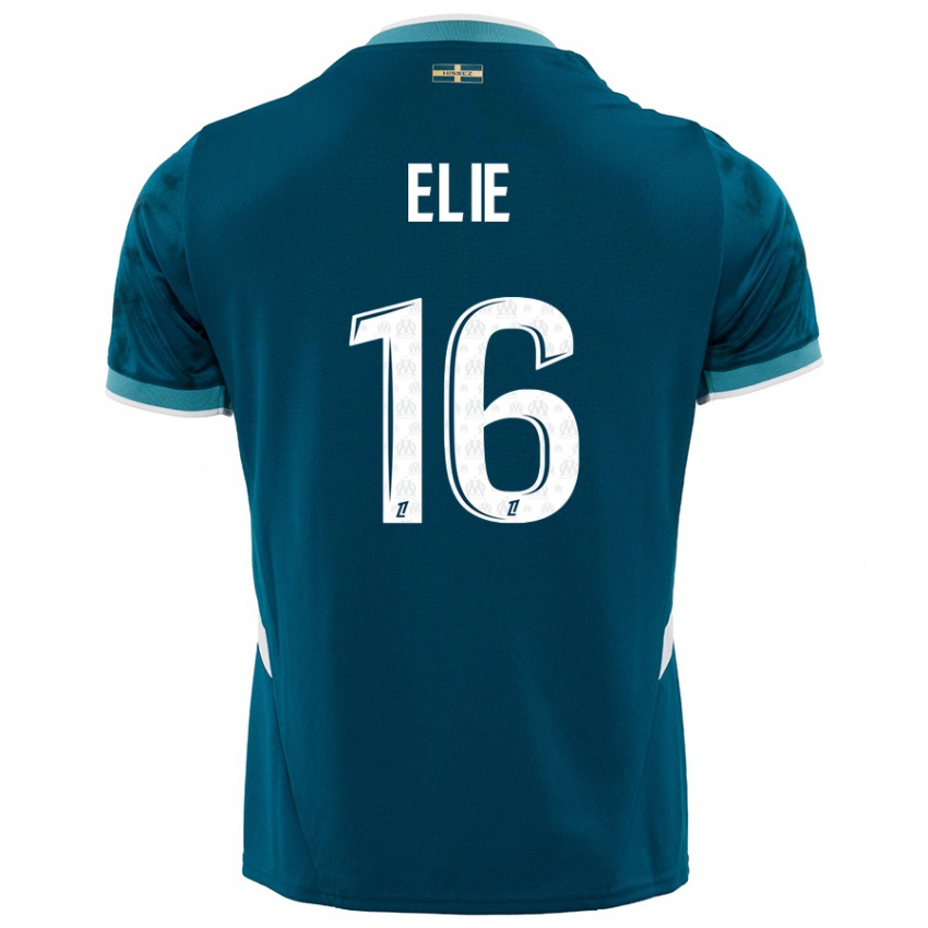 Niño Camiseta Anaïs Elie #16 Azul Turquesa 2ª Equipación 2024/25 La Camisa México