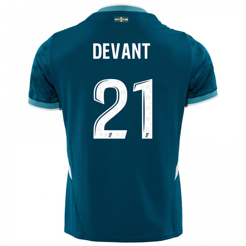 Niño Camiseta Caroline Devant #21 Azul Turquesa 2ª Equipación 2024/25 La Camisa México