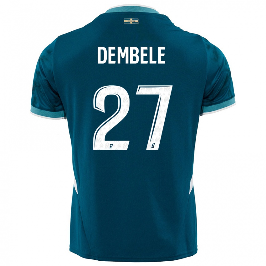 Niño Camiseta Coumba Dembélé #27 Azul Turquesa 2ª Equipación 2024/25 La Camisa México