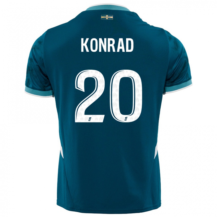 Niño Camiseta Konrad De La Fuente #20 Azul Turquesa 2ª Equipación 2024/25 La Camisa México