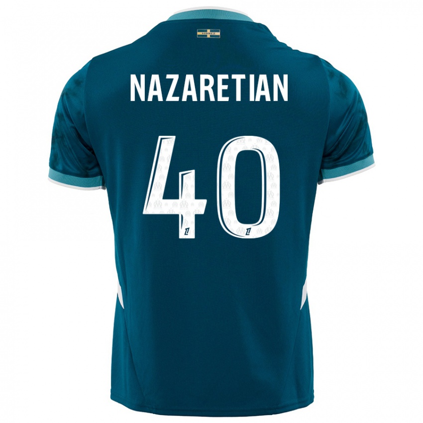 Niño Camiseta Manuel Nazaretian #40 Azul Turquesa 2ª Equipación 2024/25 La Camisa México