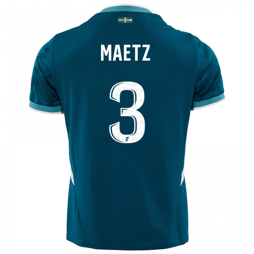 Niño Camiseta Agathe Maetz #3 Azul Turquesa 2ª Equipación 2024/25 La Camisa México