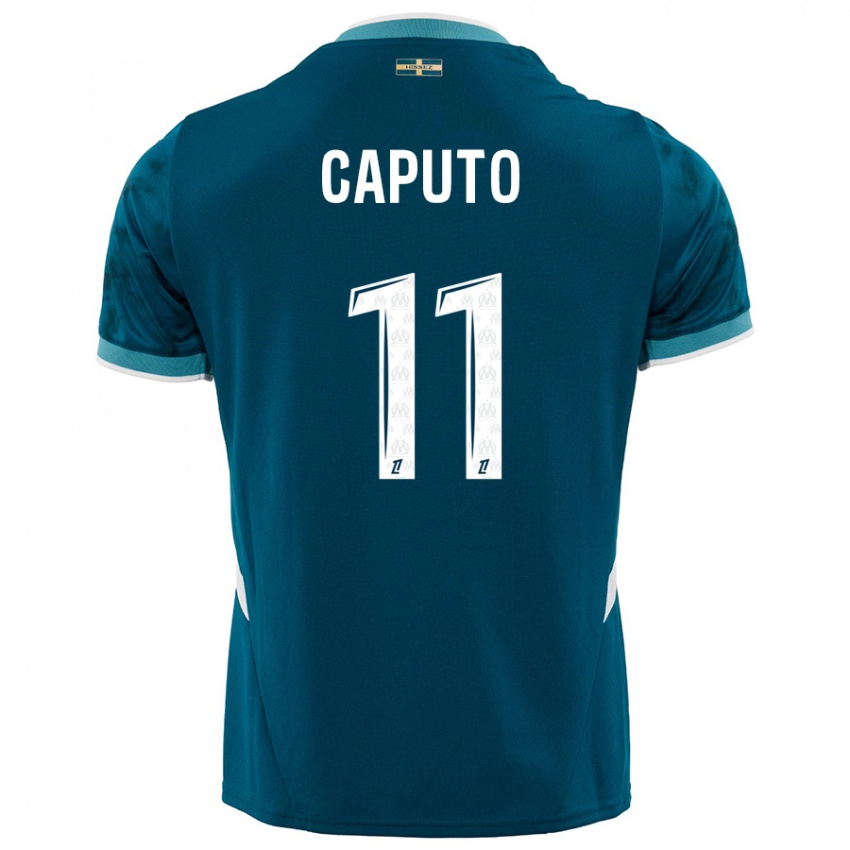 Niño Camiseta Cindy Caputo #11 Azul Turquesa 2ª Equipación 2024/25 La Camisa México