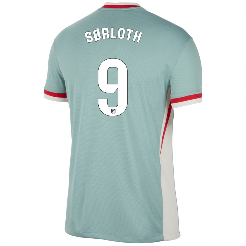 Niño Camiseta Alexander Sørloth #9 Beige Claro Azul 2ª Equipación 2024/25 La Camisa México