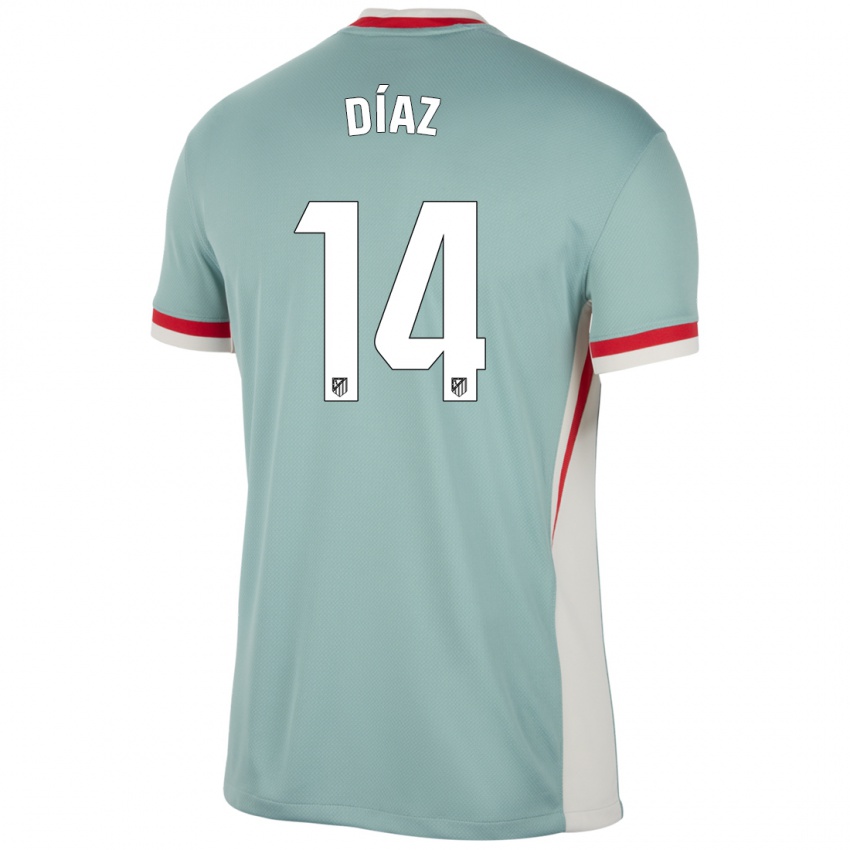 Niño Camiseta Javier Díaz #14 Beige Claro Azul 2ª Equipación 2024/25 La Camisa México