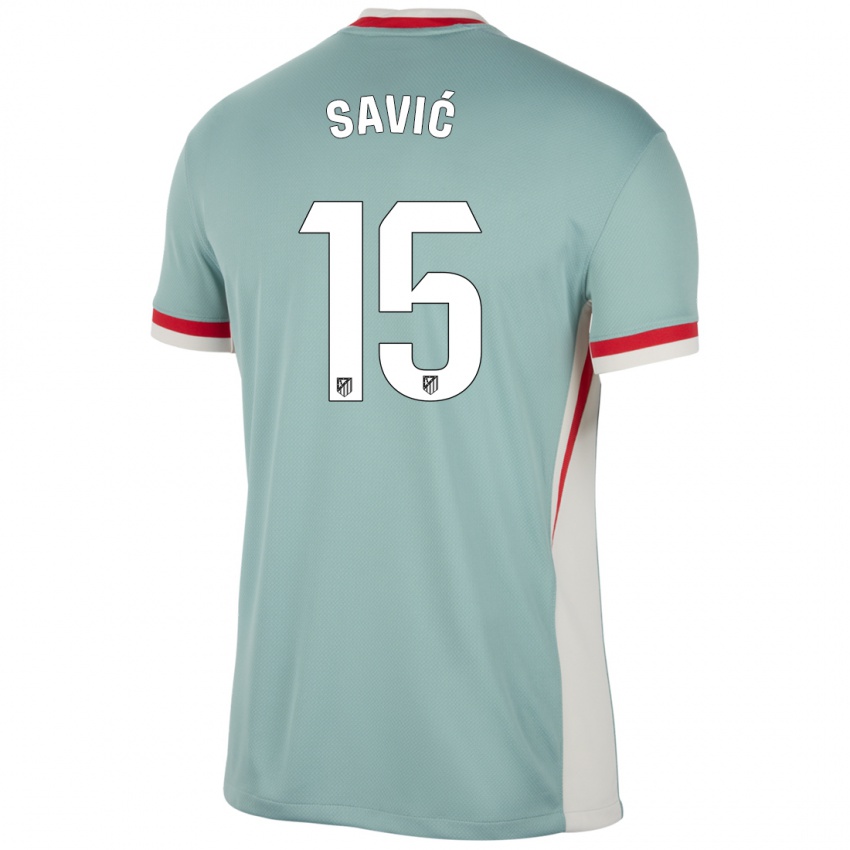 Niño Camiseta Stefan Savic #15 Beige Claro Azul 2ª Equipación 2024/25 La Camisa México