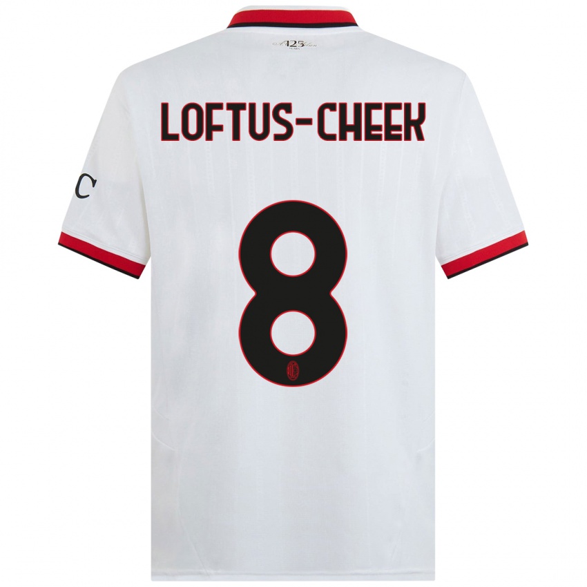 Niño Camiseta Ruben Loftus-Cheek #8 Blanco Negro Rojo 2ª Equipación 2024/25 La Camisa México