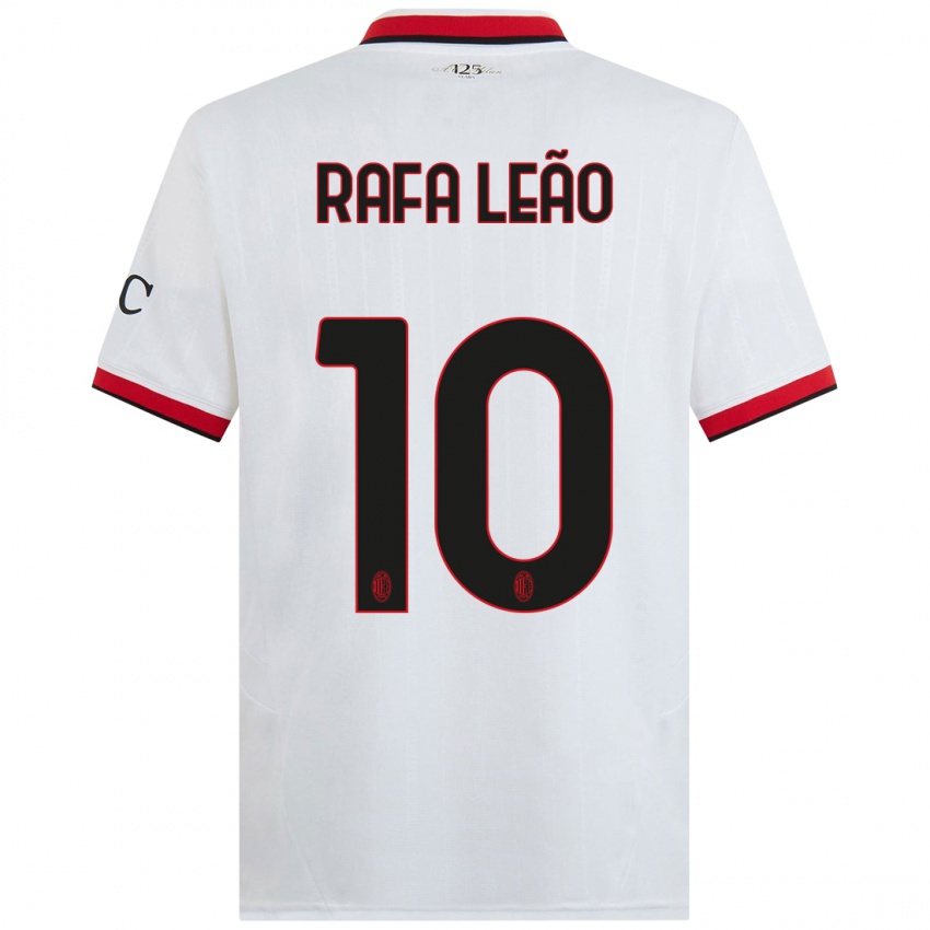 Niño Camiseta Rafael Leao #10 Blanco Negro Rojo 2ª Equipación 2024/25 La Camisa México