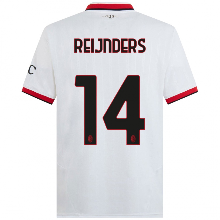 Niño Camiseta Tijjani Reijnders #14 Blanco Negro Rojo 2ª Equipación 2024/25 La Camisa México