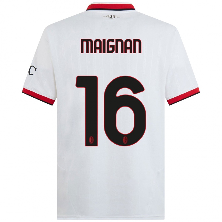 Niño Camiseta Mike Maignan #16 Blanco Negro Rojo 2ª Equipación 2024/25 La Camisa México