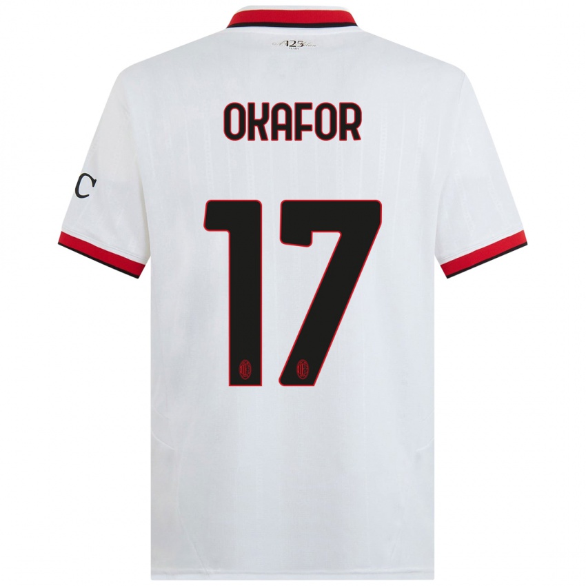 Niño Camiseta Noah Okafor #17 Blanco Negro Rojo 2ª Equipación 2024/25 La Camisa México