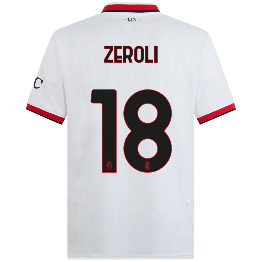 Niño Camiseta Kevin Zeroli #18 Blanco Negro Rojo 2ª Equipación 2024/25 La Camisa México