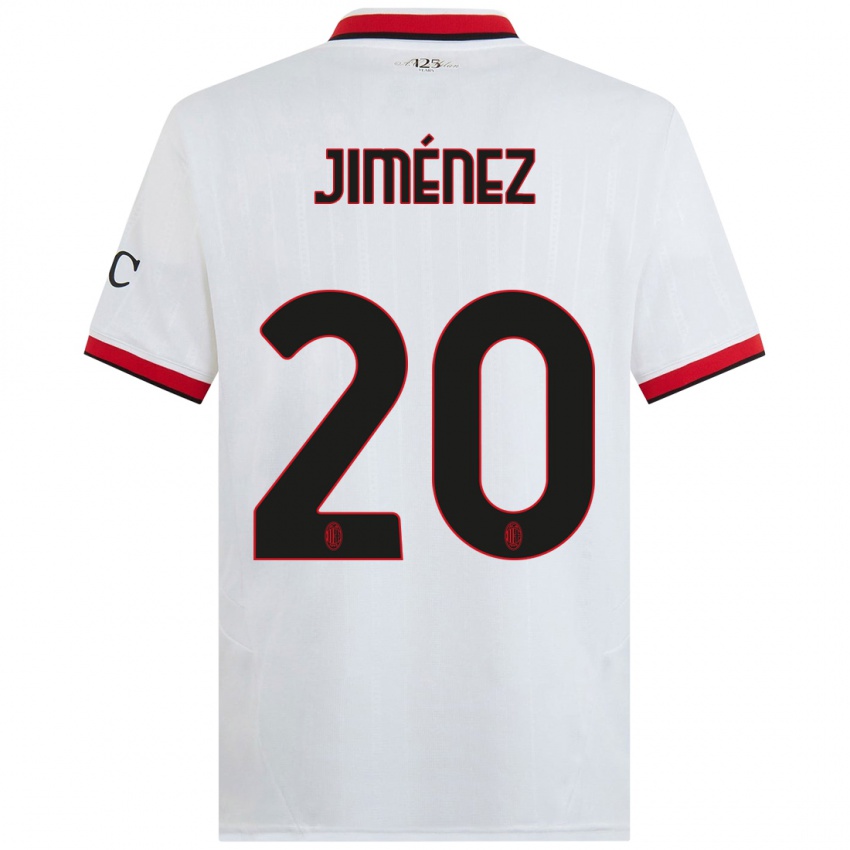 Niño Camiseta Álex Jiménez #20 Blanco Negro Rojo 2ª Equipación 2024/25 La Camisa México