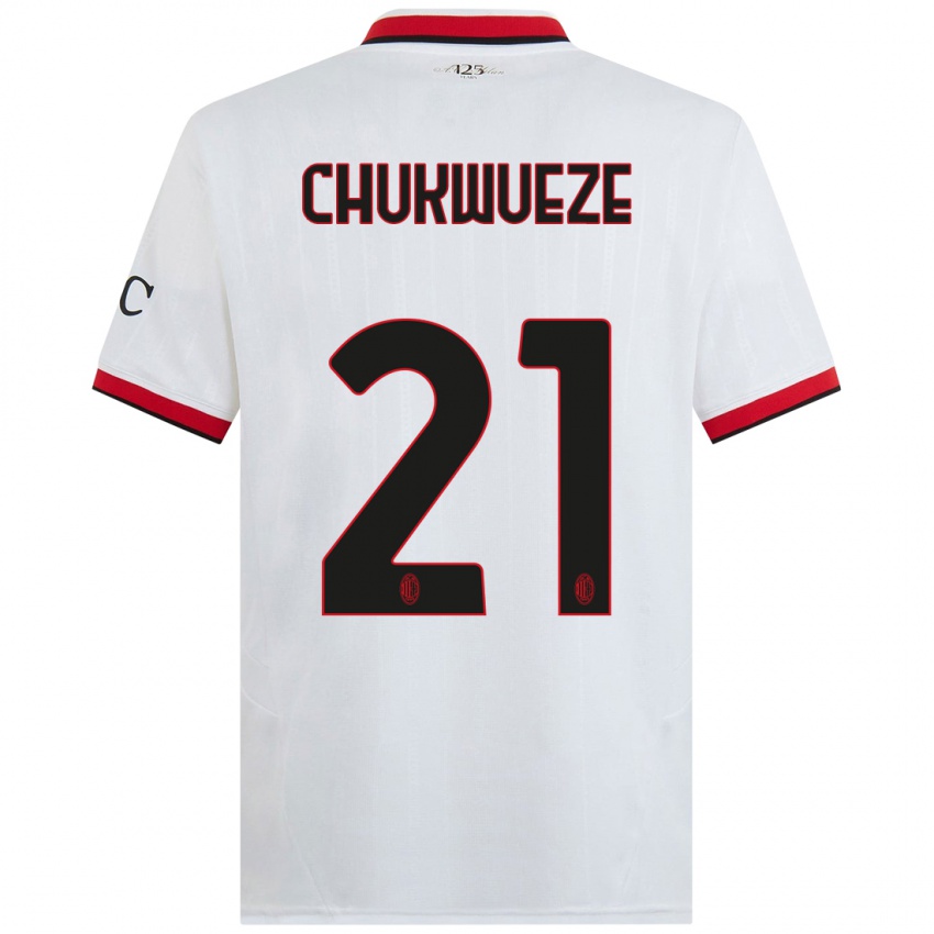 Niño Camiseta Samuel Chukwueze #21 Blanco Negro Rojo 2ª Equipación 2024/25 La Camisa México