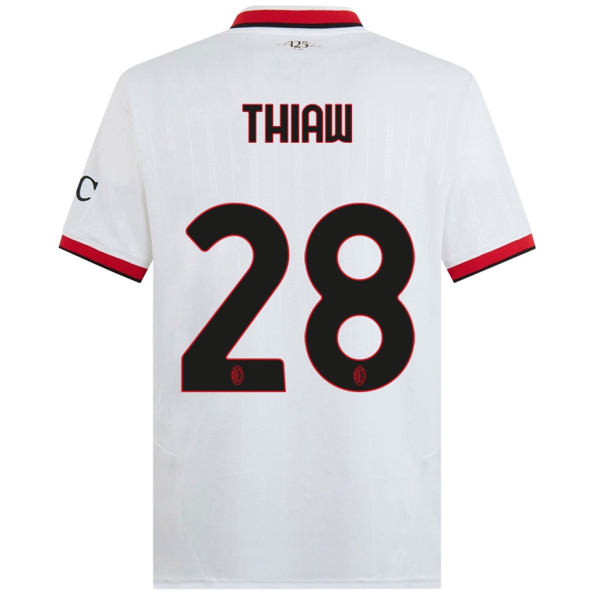 Niño Camiseta Malick Thiaw #28 Blanco Negro Rojo 2ª Equipación 2024/25 La Camisa México