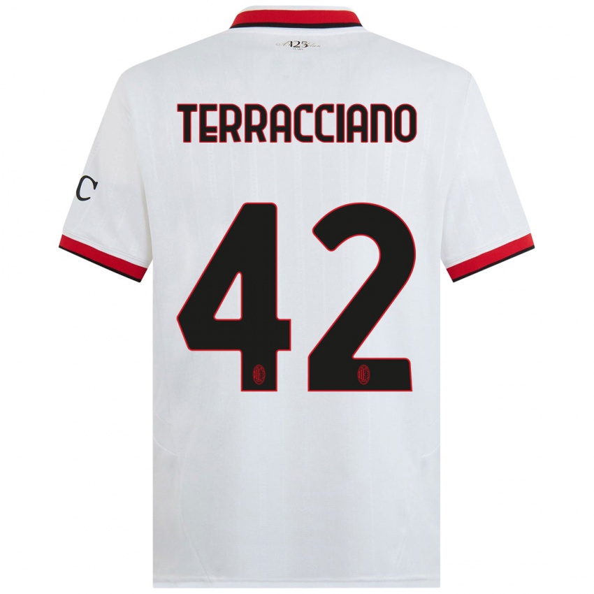 Niño Camiseta Filippo Terracciano #42 Blanco Negro Rojo 2ª Equipación 2024/25 La Camisa México