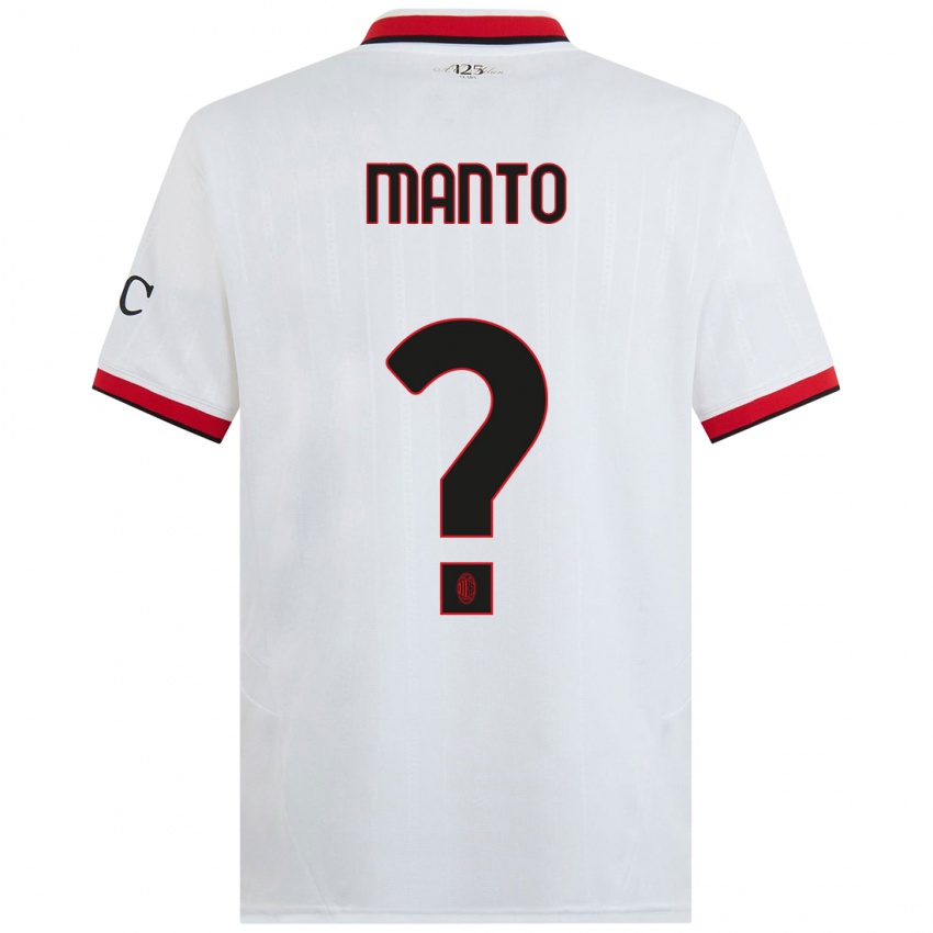 Niño Camiseta Gaetano Manto #0 Blanco Negro Rojo 2ª Equipación 2024/25 La Camisa México