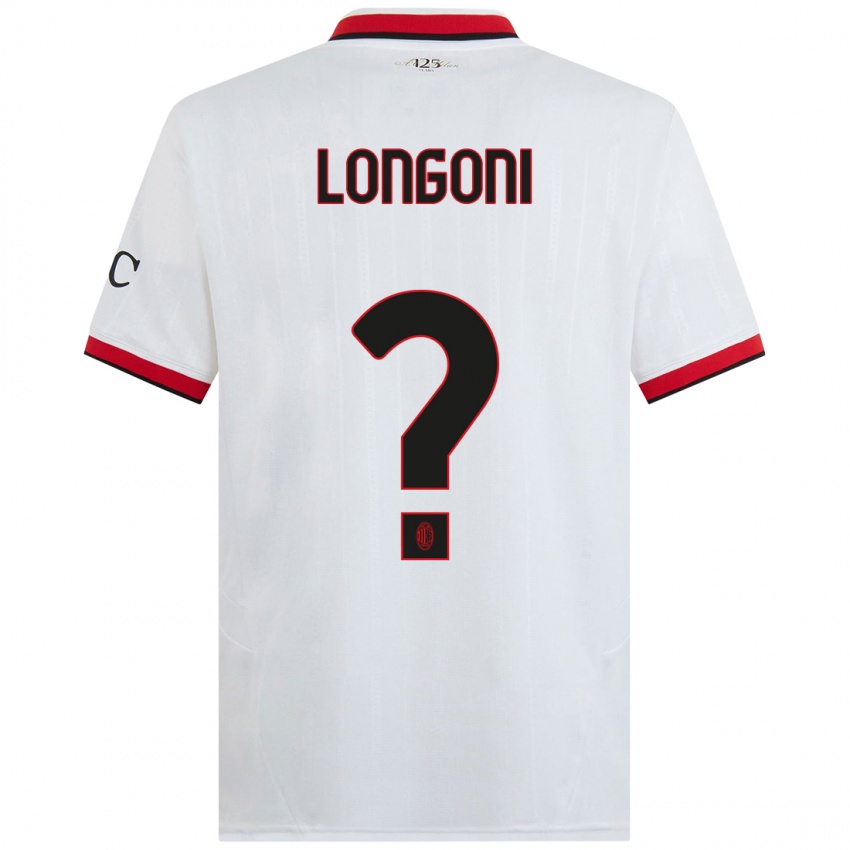 Niño Camiseta Alessandro Longoni #0 Blanco Negro Rojo 2ª Equipación 2024/25 La Camisa México