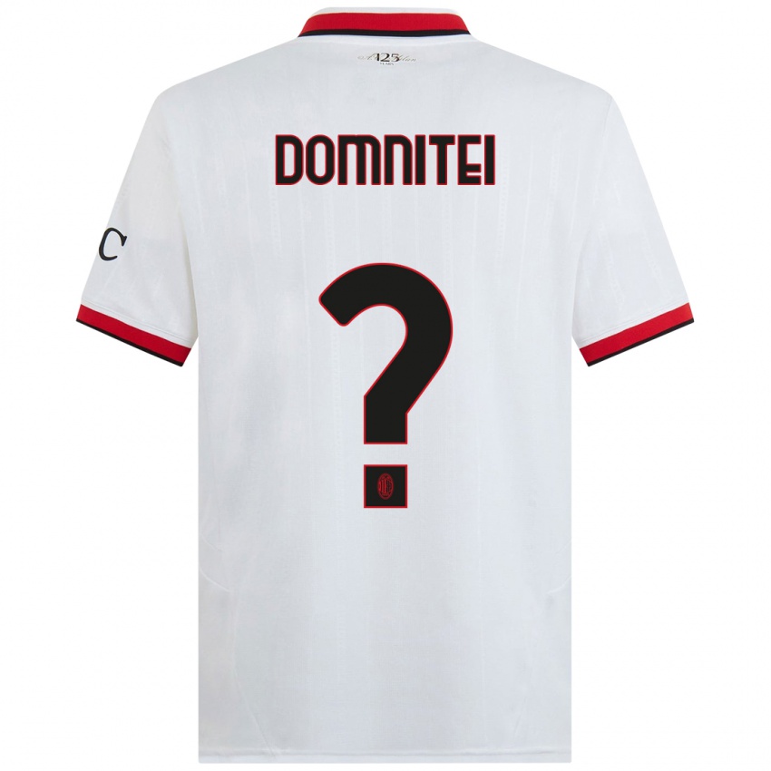 Niño Camiseta Francesco Domniței #0 Blanco Negro Rojo 2ª Equipación 2024/25 La Camisa México