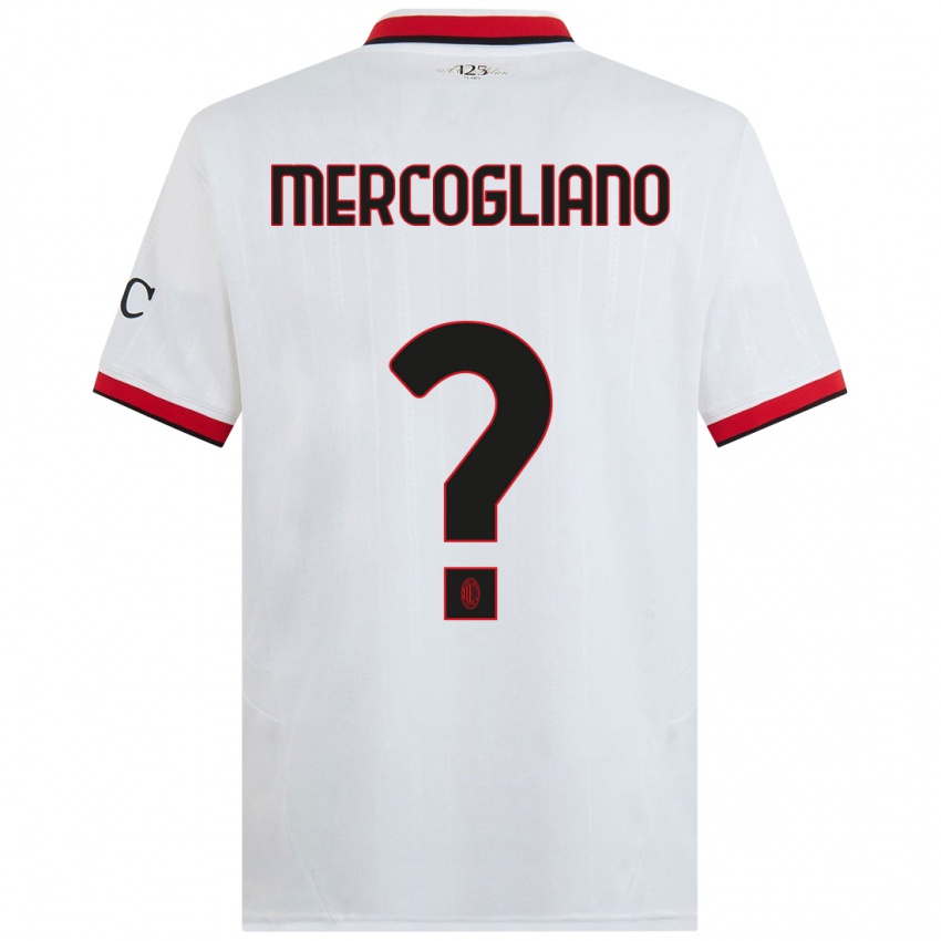 Niño Camiseta Mattia Mercogliano #0 Blanco Negro Rojo 2ª Equipación 2024/25 La Camisa México