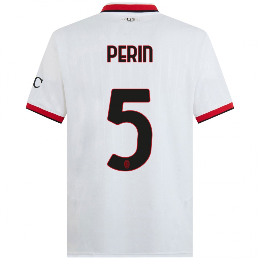 Niño Camiseta Ernesto Perin #5 Blanco Negro Rojo 2ª Equipación 2024/25 La Camisa México