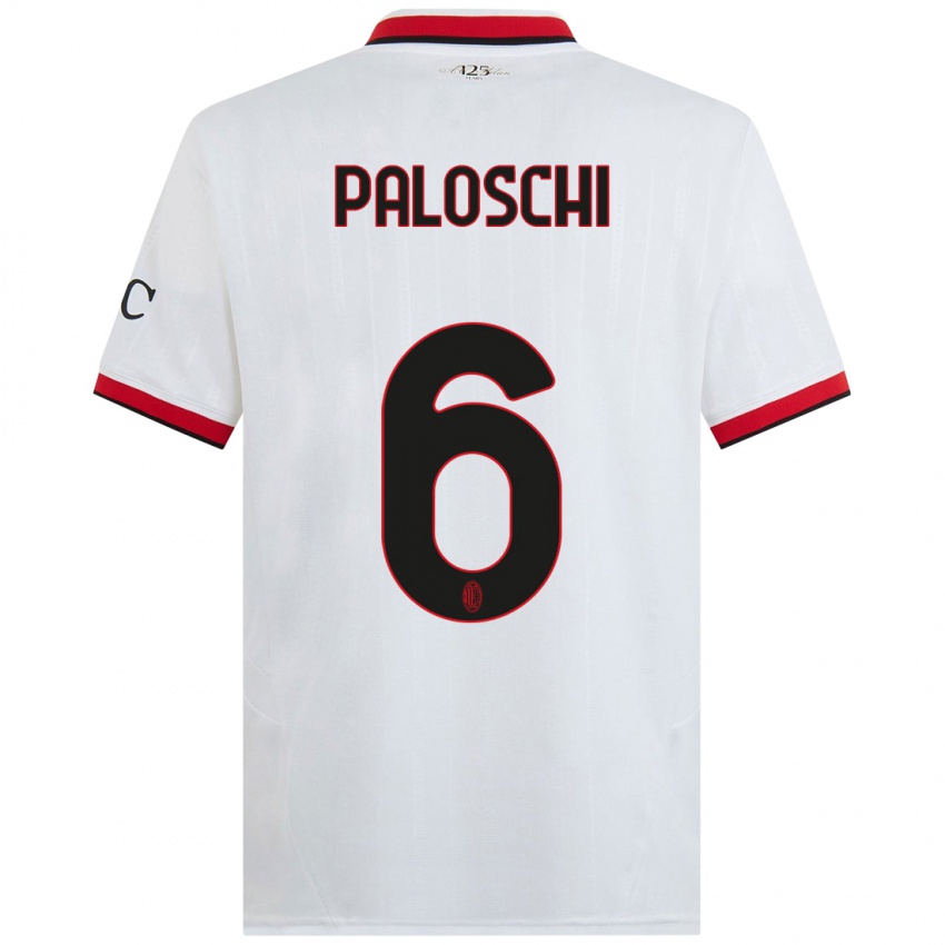 Niño Camiseta Dorian Paloschi #6 Blanco Negro Rojo 2ª Equipación 2024/25 La Camisa México