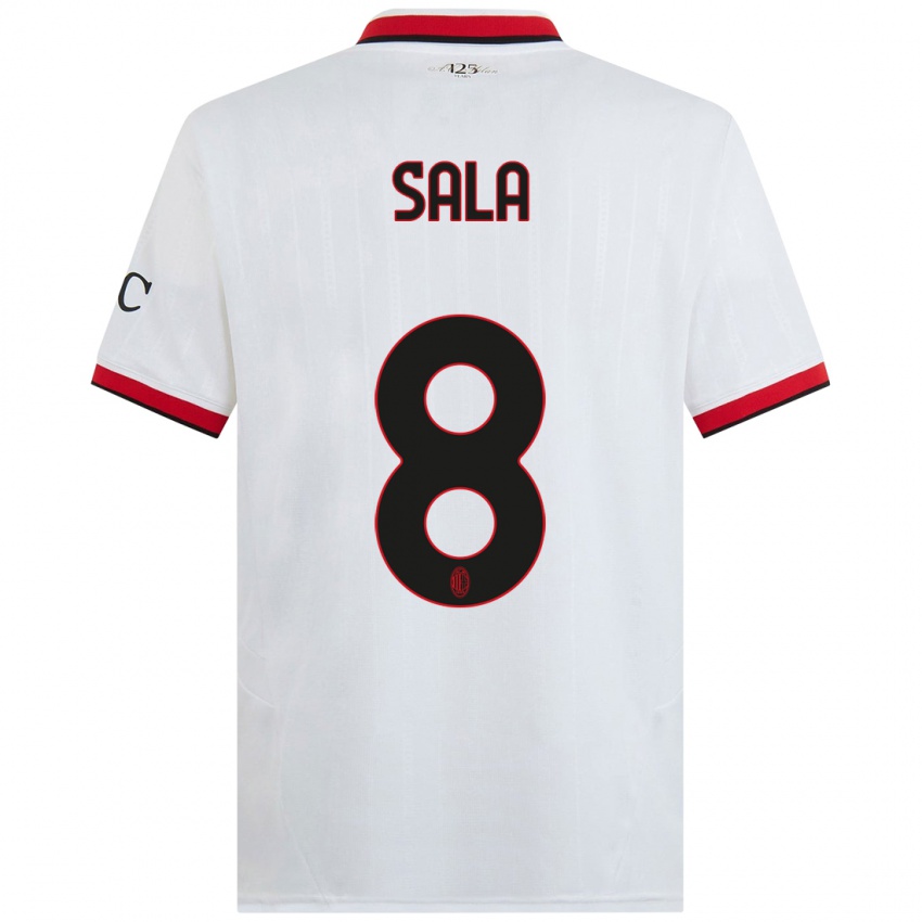 Niño Camiseta Emanuele Sala #8 Blanco Negro Rojo 2ª Equipación 2024/25 La Camisa México