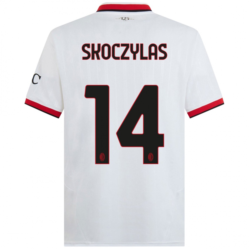 Niño Camiseta Mateusz Skoczylas #14 Blanco Negro Rojo 2ª Equipación 2024/25 La Camisa México