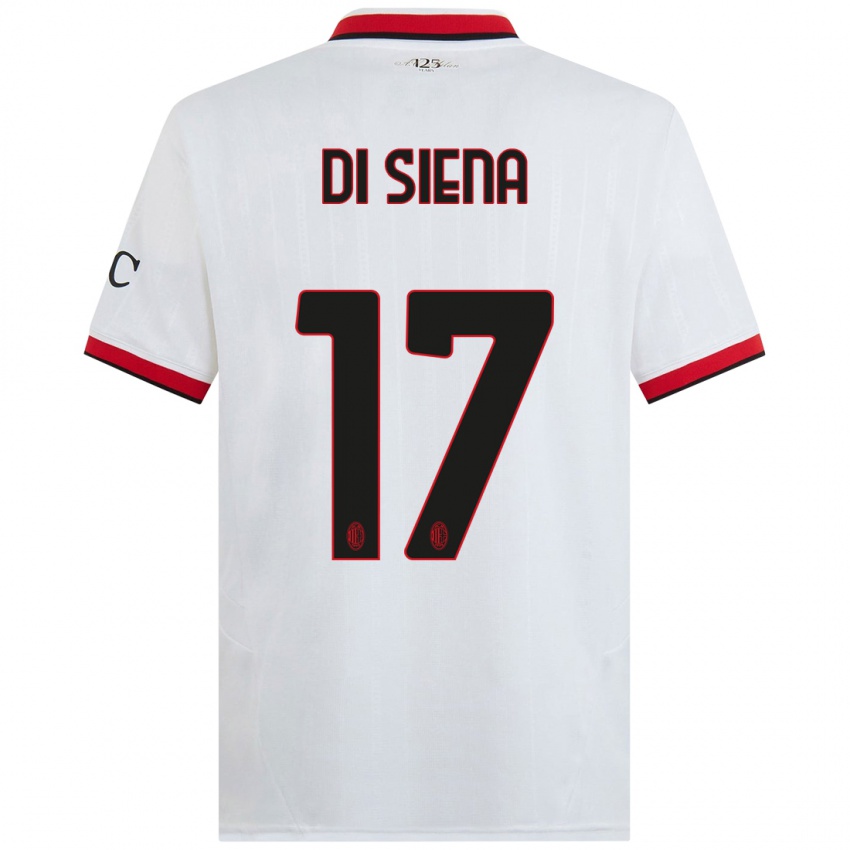 Niño Camiseta Andrea Di Siena #17 Blanco Negro Rojo 2ª Equipación 2024/25 La Camisa México