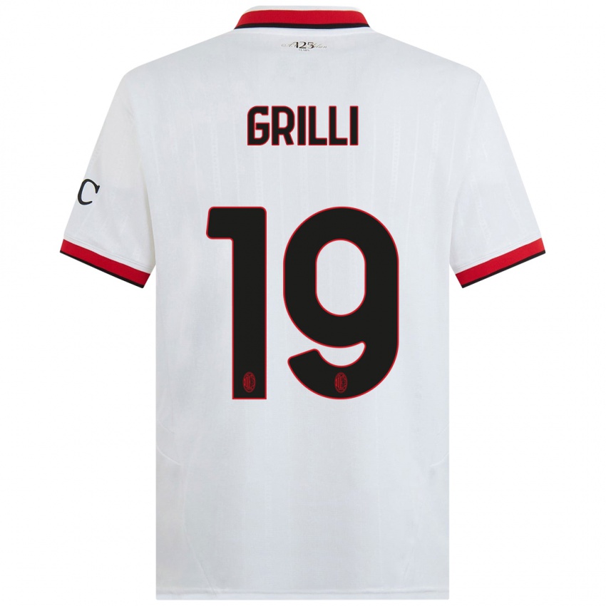 Niño Camiseta Lorenzo Grilli #19 Blanco Negro Rojo 2ª Equipación 2024/25 La Camisa México