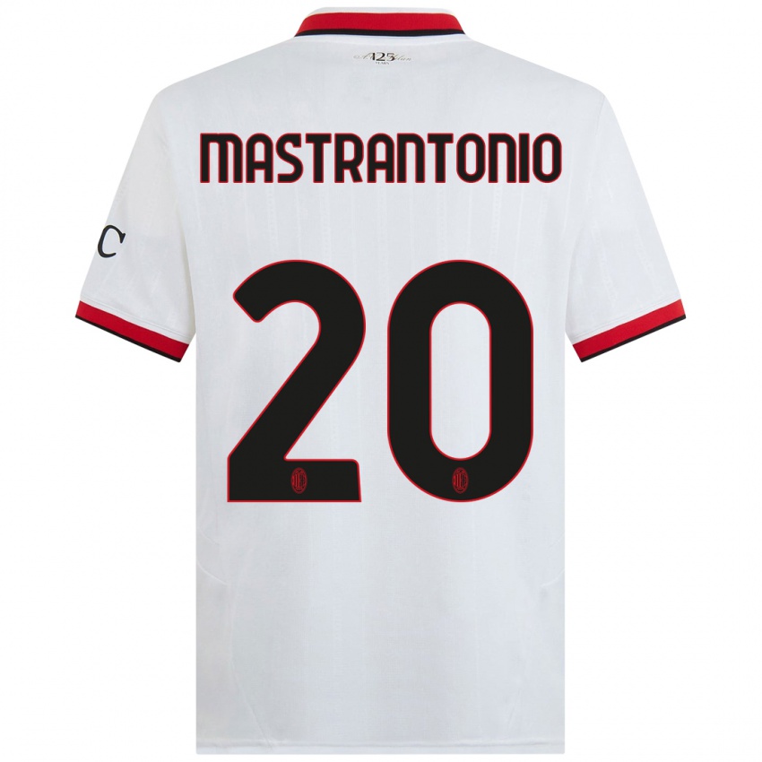 Niño Camiseta Davide Mastrantonio #20 Blanco Negro Rojo 2ª Equipación 2024/25 La Camisa México