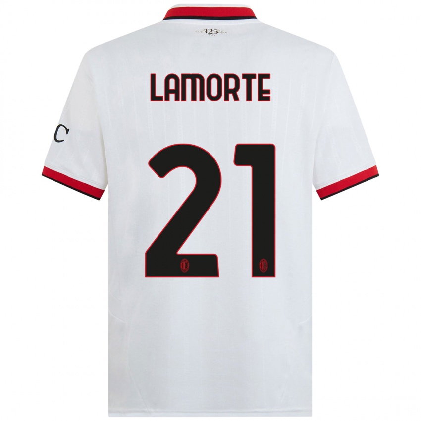 Niño Camiseta Alessandro Lamorte #21 Blanco Negro Rojo 2ª Equipación 2024/25 La Camisa México