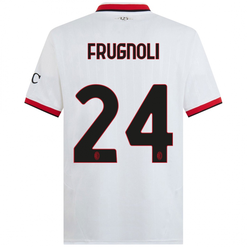 Niño Camiseta Leonardo Frugnoli #24 Blanco Negro Rojo 2ª Equipación 2024/25 La Camisa México