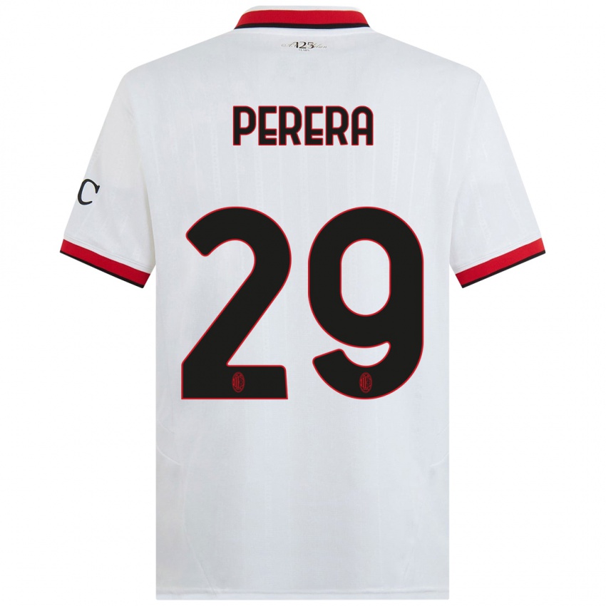 Niño Camiseta Nirash Perera #29 Blanco Negro Rojo 2ª Equipación 2024/25 La Camisa México