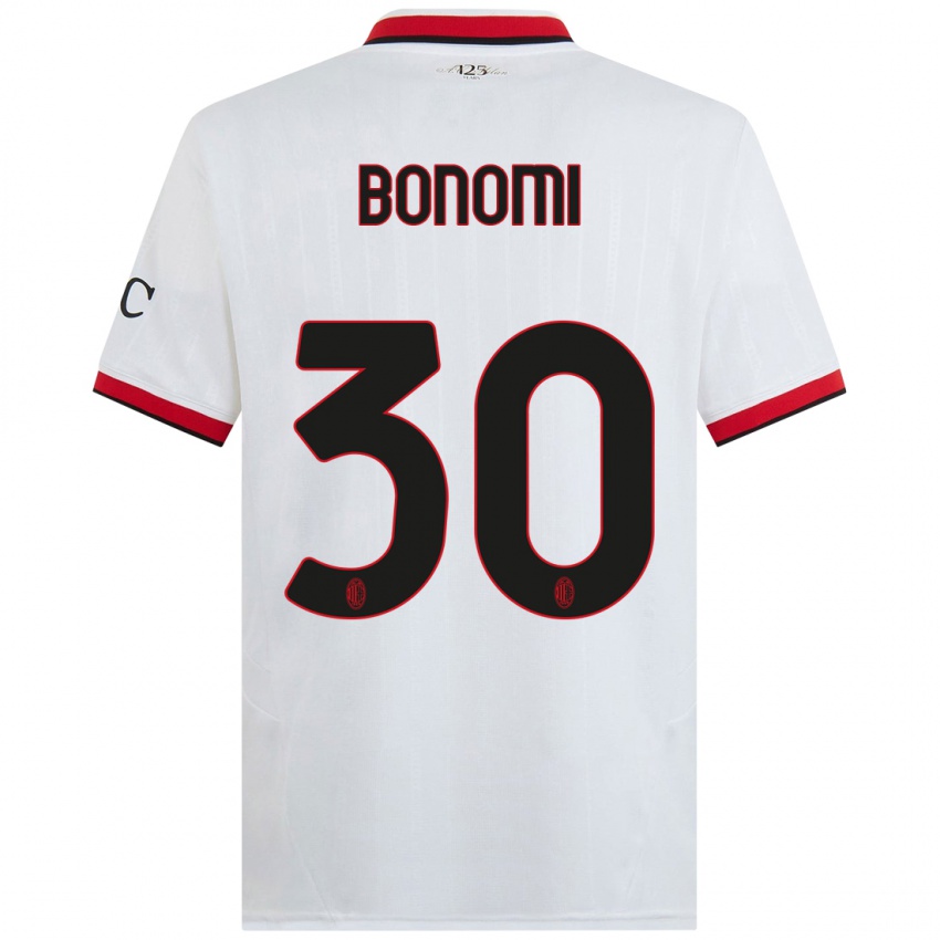 Niño Camiseta Alessandro Bonomi #30 Blanco Negro Rojo 2ª Equipación 2024/25 La Camisa México