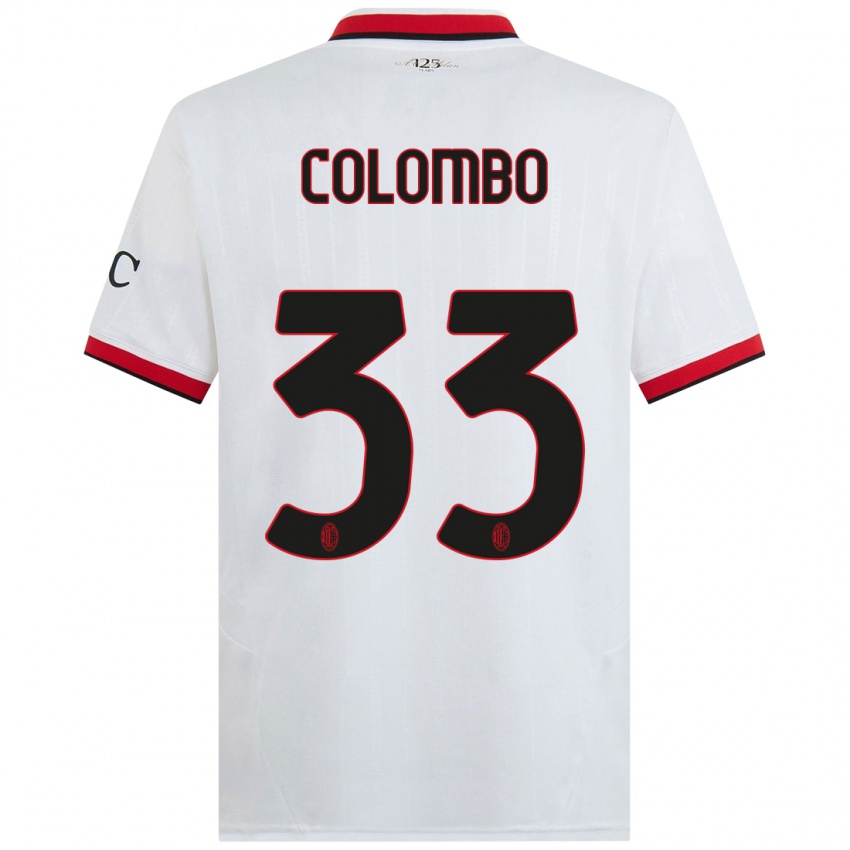 Niño Camiseta Federico Colombo #33 Blanco Negro Rojo 2ª Equipación 2024/25 La Camisa México