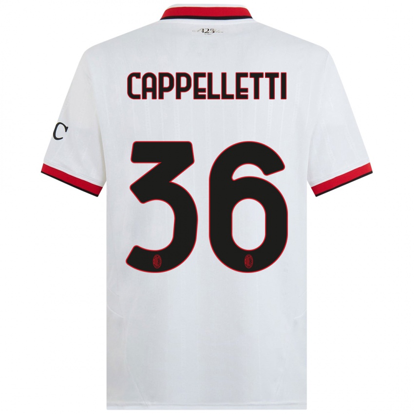 Niño Camiseta Mattia Cappelletti #36 Blanco Negro Rojo 2ª Equipación 2024/25 La Camisa México