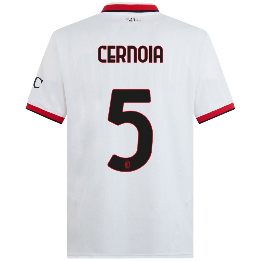 Niño Camiseta Valentina Cernoia #5 Blanco Negro Rojo 2ª Equipación 2024/25 La Camisa México