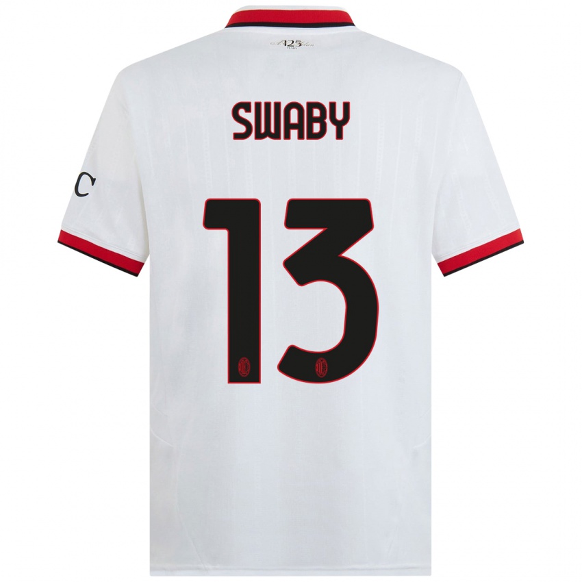 Niño Camiseta Allyson Swaby #13 Blanco Negro Rojo 2ª Equipación 2024/25 La Camisa México