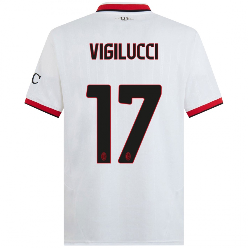 Niño Camiseta Valery Vigilucci #17 Blanco Negro Rojo 2ª Equipación 2024/25 La Camisa México