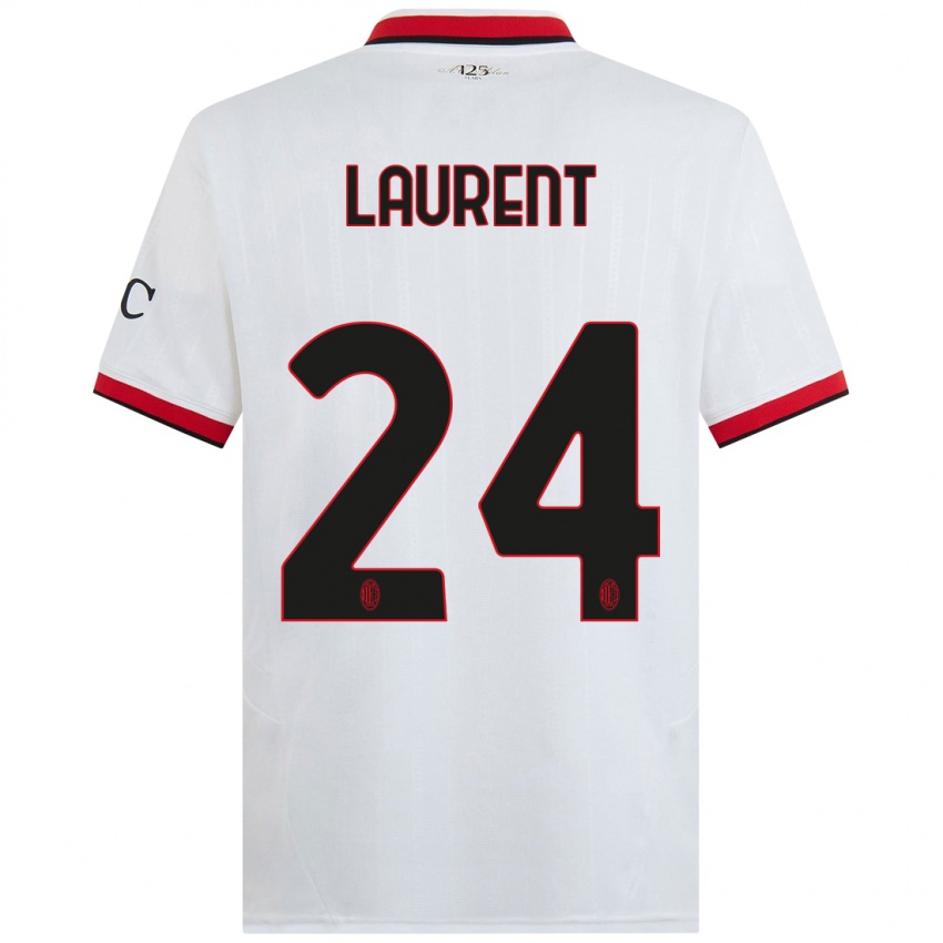 Niño Camiseta Emelyne Laurent #24 Blanco Negro Rojo 2ª Equipación 2024/25 La Camisa México