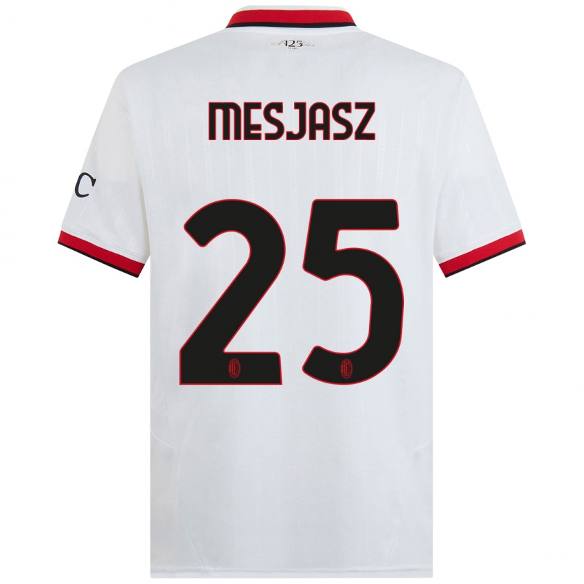 Niño Camiseta Malgorzata Mesjasz #25 Blanco Negro Rojo 2ª Equipación 2024/25 La Camisa México