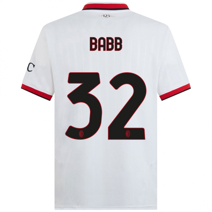 Niño Camiseta Selena Delia Babb #32 Blanco Negro Rojo 2ª Equipación 2024/25 La Camisa México