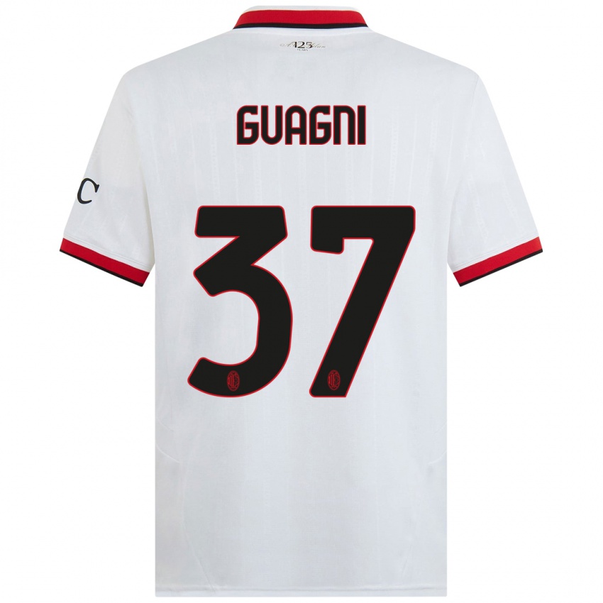 Niño Camiseta Alia Guagni #37 Blanco Negro Rojo 2ª Equipación 2024/25 La Camisa México